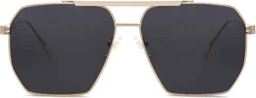 Miniatura 3 de SOJOS Gafas de sol polarizadas cuadradas retro de gran tamaño para mujeres y hombres, estilo vintage, UV400, gafas de sol clásicas grandes de metal