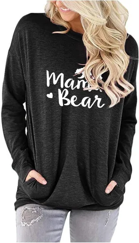 Miniatura 2 de onlypuff Sudaderas tipo túnica con estampado de bolsillo para mujer