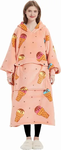 Miniatura 49 de KFUBUO Manta portátil con capucha de sherpa para niños, todos los patrones, sudadera de gran tamaño con bolsillo, regalos de cumpleaños para niñas