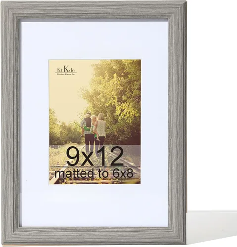 Miniatura 55 de KTKDE Juego de 12 portarretratos de 4 x 6, marco de fotos de grano de madera natural 3.5x5 con paspartú o 4x6 sin paspartú, marcos pequeños