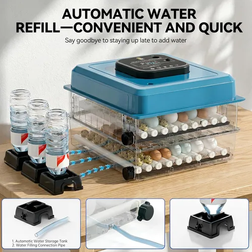 Miniatura 7 de Incubadoras para incubar huevos, incubadora digital de aves de corral con giro automático de huevos, pantalla de temperatura y humedad, 5 modos