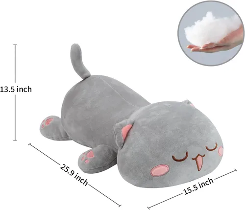 Miniatura 3 de AFAN Animales de peluche de gato, bonita y suave almohada de felpa de gato, juguetes de peluche kawaii, decoración de habitación, regalos para niños