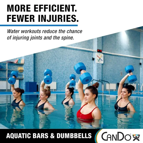 Miniatura 6 de CanDo Barras de natación acuáticas y mancuernas para aprender a nadar, hidroterapia, natación, aeróbicos acuáticos, rehabilitación, lecciones