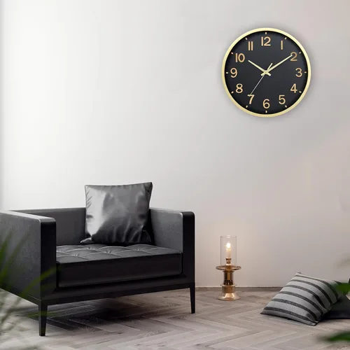 Miniatura 7 de Relojes de Pared a Pilas de 8 Pulgadas, Reloj de Pared Moderno Silencioso Sin Tictac para Sala de Estar, Dormitorio, Cocina, Oficina, Aula, Negro