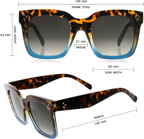 Miniatura 4 de zeroUV - Gafas de sol cuadradas retro de moda de gran tamaño para mujer estilo vintage 1.969pulgadas