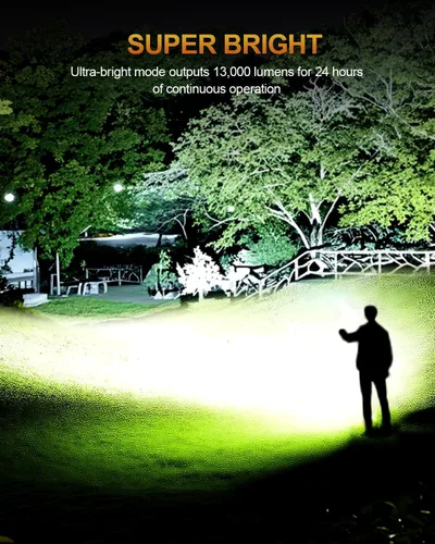 Miniatura 2 de SKYFIRE Foco recargable, 13000 lúmenes, linterna de alto lúmenes, 32000 mAh 24 horas de tiempo de ejecución LED, foco de mano impermeable IP67