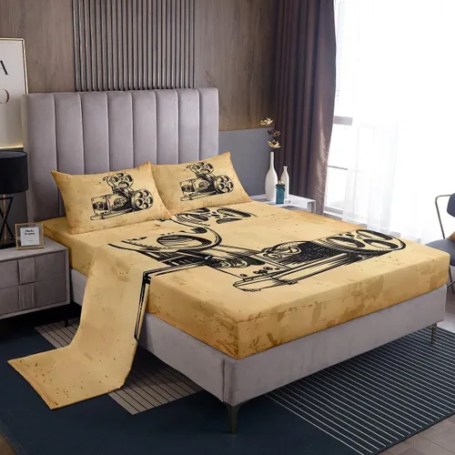 Miniatura 11 de Homewish Juego de sábanas de música de piano, tamaño Queen, juego de ropa de cama de notas musicales de 4 piezas para decoración de habitación