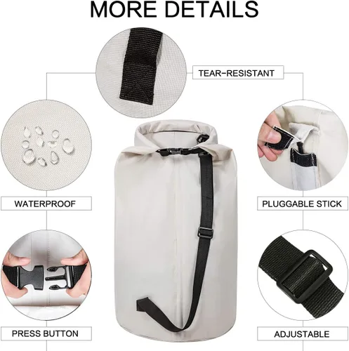 Miniatura 4 de WOWLIVE Bolsa de lavandería plegable extra grande, cesta de lavandería plegable, para mochila, ropa sucia, cesta impermeable para dormitorio (beige)