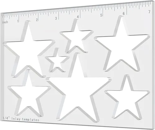 Plantilla de plantilla de enrutador Plantillas de incrustaciones de enrutador de estrellas, herramienta de enrutador decorativo, plantillas