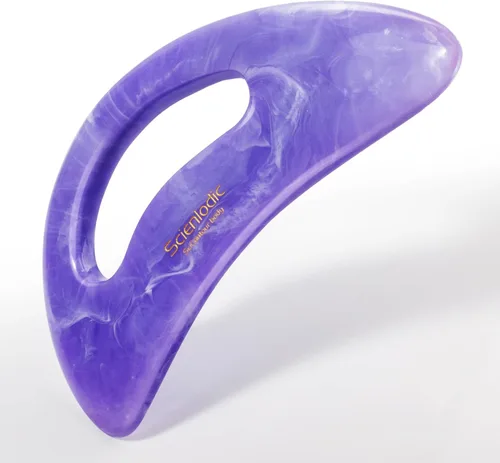 Miniatura 33 de Scienlodic Gua Sha - Herramienta de masaje con mango (resina), herramienta de raspado Guasha más grande para masaje de espalda, cuello, cara