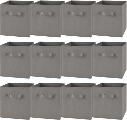 Miniatura 9 de Yinder 12 piezas Contenedor de almacenamiento cúbico, contenedores de almacenamiento de 11" para decoración de habitación, contenedores plegables