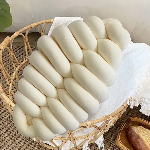 Almohadas decorativas de nudo de bola, almohadas de color crema, almohadas de nudo de hoja, almohadas suaves para decoración del hogar, almohadas