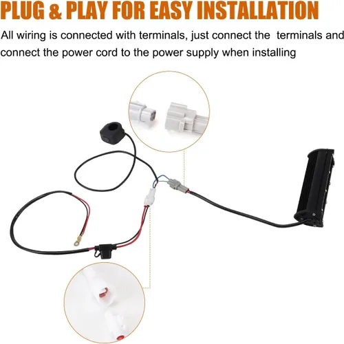 Miniatura 8 de Barra de luz para bicicleta de tierra LED de 60W 2500LM, kit de faro de motocicleta universal con interruptor para manillares de 7/8" CRF110 CRF230F