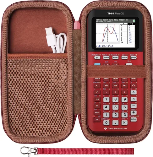 Miniatura 10 de Funda para calculadora gráfica Texas Instruments TI-84 Plus CE/TI-84 Evo/TI 84 Plus/TI-Nspire CX II CAS/TI-Nspire CX II, bolsillo de malla para Negro
