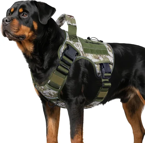 Miniatura 14 de WINGOIN - Arnés táctico púrpura para perros medianos, arnés resistente sin tirones con asa, chaleco militar K9 reflectante ajustable para mascotas
