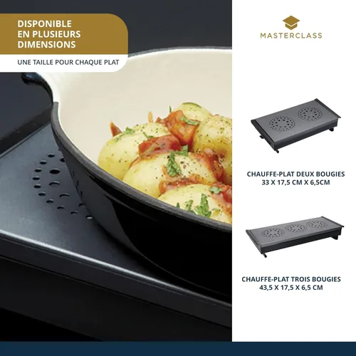 Miniatura 5 de MasterClass - Calentador profesional de alimentos extra grande de tres luces, calentador de platos, caja de exhibición, negro/gris