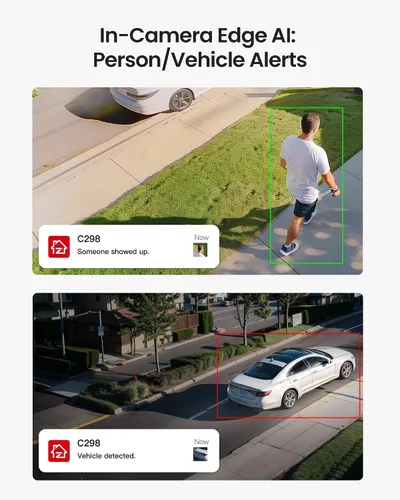 Miniatura 6 de ZOSI C298 - Cámara de seguridad WiFi enchufable PT de 4MP con doble lente (2MP+2MP) para exteriores, cámara panorámica de 360 grados, detección