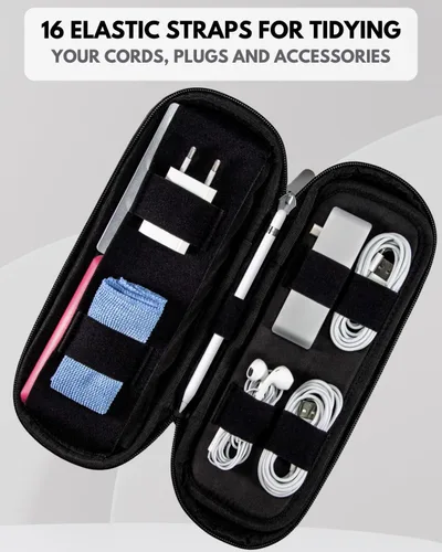 Miniatura 4 de SIDE BY SIDE Electronics Organizer Travel Case for Cables, Charger, Power Bank – Tech Bag for MacBook Accessories, Adapter – Slim Cord Organizer Bag