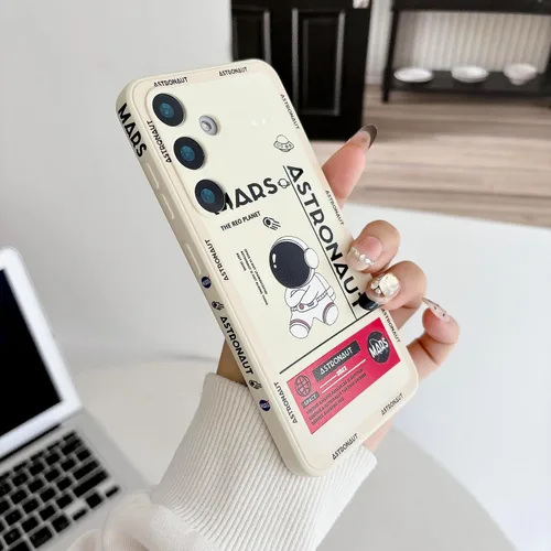 Miniatura 37 de Yonds Queen para Samsung Galaxy S21 Funda Linda, Diseño de Astronauta de Dibujos Animados, Espacio, Luna, Cohete, Elegante Cubierta Amortiguadora