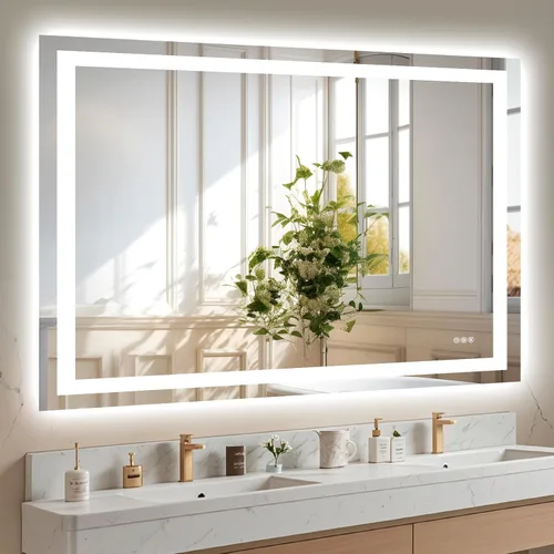 Miniatura 20 de Hivone Espejo de Baño LED de 24X32 con Luces, Antivaho, Regulable, Retroiluminado + Iluminado Frontal, Espejo Inteligente de Tocador de Baño
