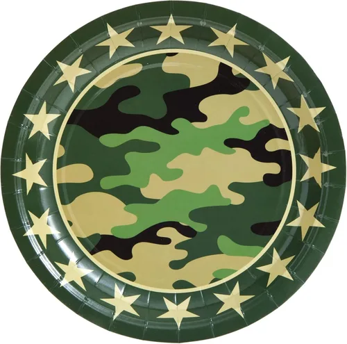 Miniatura 5 de Decoraciones de fiesta de camuflaje de 144 piezas para cumpleaños con temática del ejército, baby shower, fiesta de bienvenida a casa, sirve 24