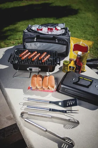 Miniatura 3 de ONIVA – una marca Picnic Time Buccaneer - Bolsa portátil para parrilla de carbón y hielera, (negro con detalles en gris)