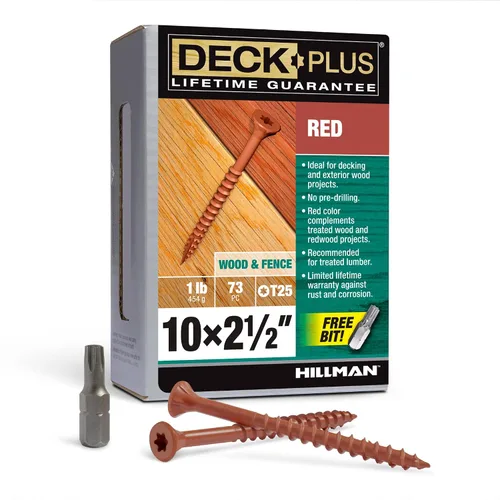 Miniatura 12 de Deck Plus Tornillos para Madera Exterior y Cercas con Revestimiento Epoxi de 2-1/2 Pulgadas #10 x 2-1/2" Torx/Star Drive Incluido Rosca Gruesa, Verde
