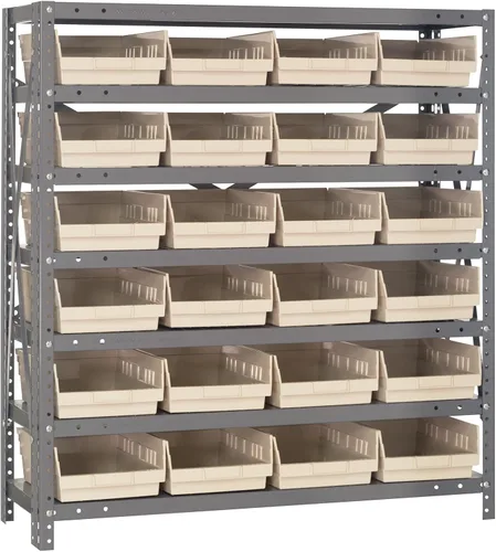 Miniatura 298 de Quantum QSBU-245BK Heavy Duty Shelving Unit with (7) Shelves and (24) QUS245 Black Bins for Garage Warehouse Storage Distribution 400 lb Load