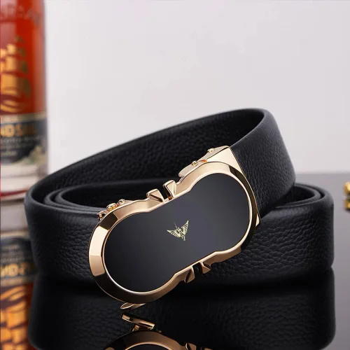 Miniatura 7 de VANNANBA Leather Ratchet Belts for Men Automatic Buckle with Belt Box, Gift for Men