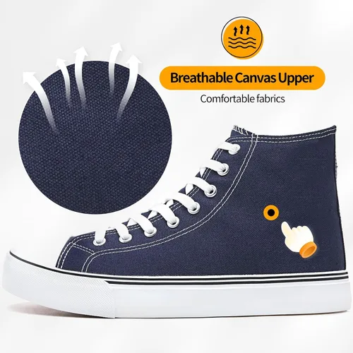 Miniatura 31 de ZGR Tenis de lona para hombre, con cordones, clásicos, casuales, para caminar