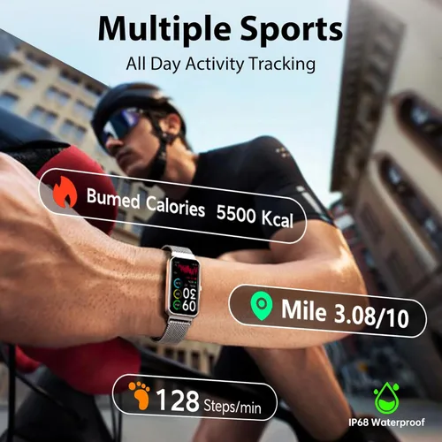 Miniatura 5 de Fitness Tracker with 24/7 Continuous Heart Rate, Blood Oxy-gen Monitor, Smart Watch with Sleep Monitor, IP68 Waterproof Activity Tracker Step