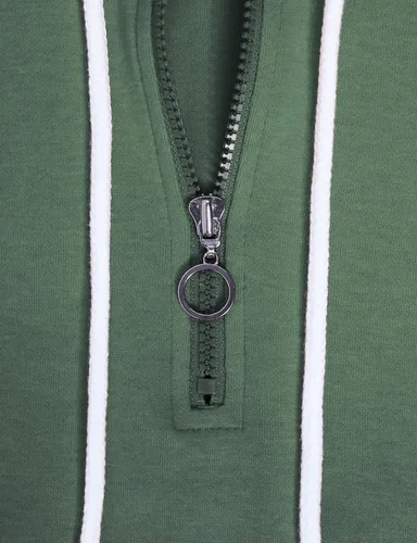 Miniatura 4 de GIVON Sudadera con capucha para mujer, ligera, de manga larga, media cremallera, talla grande