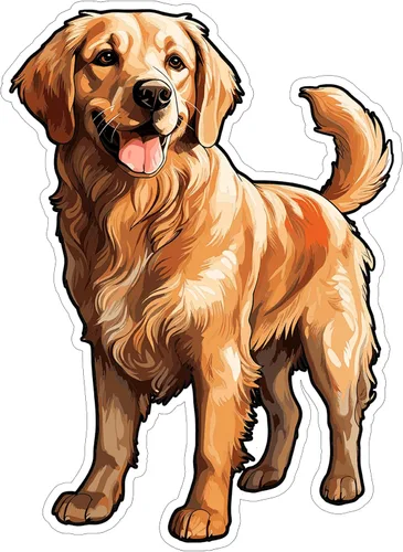 Adhesivo Golden Retriever de 4 pulgadas, diseño de perro y familia, cachorro dorado, impermeable para laptop, botella de agua, vaso de automóvil,