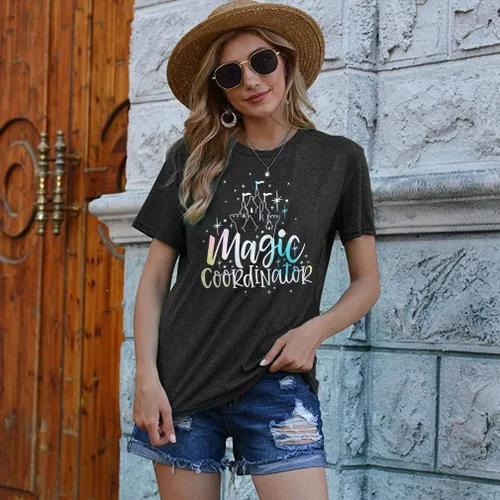 Miniatura 5 de Magic Coordinator - Camiseta casual de Magic Kingdom, camiseta familiar para vacaciones, castillo, tops gráficos