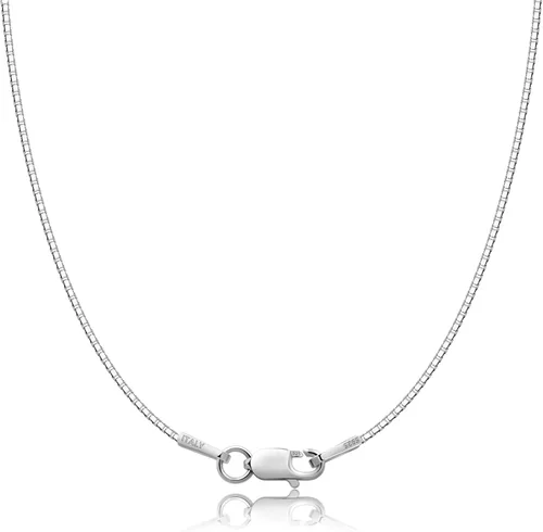 Miniatura 10 de ASHINE 925 Sterling Silver Box Chain Necklace for Women, 1mm 0.8mm Replacement Link Chain for Pendants, Dainty & Sturdy Necklace Available in 16-36