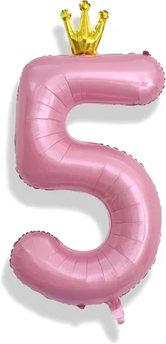 Miniatura 18 de Globos de número azul pastel de 40 pulgadas, globo gigante autoinflable de aluminio número 5 de cumpleaños para niños, globos azul bebé para hombres
