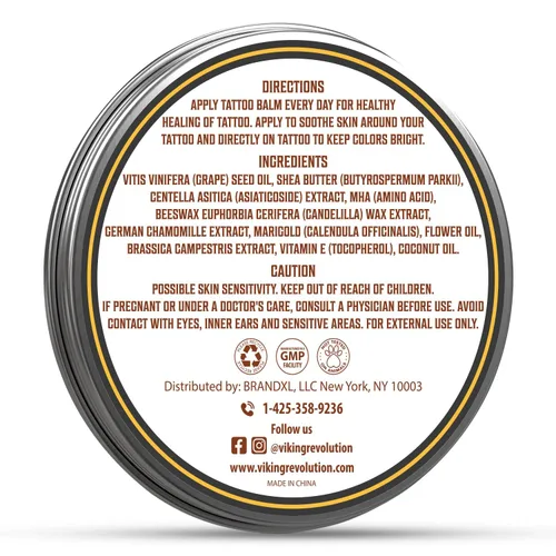 Miniatura 6 de Viking Revolution Bálsamo para el cuidado del tatuaje para antes, durante y después del tatuaje, crema hidratante natural para el cuidado posterior