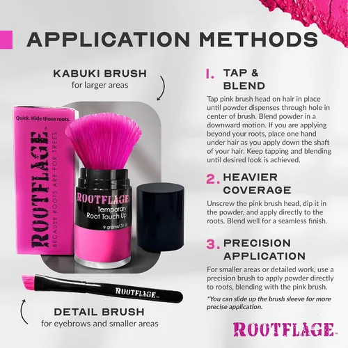 Miniatura 5 de Rootflage Tinte temporal para el cabello de color rosa, champú en polvo de color rosa, funciona en cabello oscuro (01 Pink Parade) 0.31 onzas 01