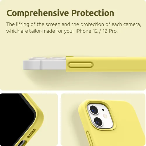 Miniatura 7 de SURPHY Diseñada para iPhone 12 y iPhone 12 Pro de 6.1 pulgadas, funda gruesa de silicona líquida (con forro de microfibra) para iPhone 12 y 12 Pro