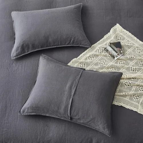 Miniatura 5 de ATLINIA Juego de funda de edredón de 100% lino de lino lavado a piedra - Lino francés puro orgánico para ropa de cama de granja estilo boho, incluye