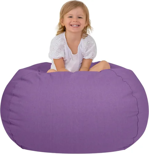 Miniatura 16 de Aubliss Puf de Almacenamiento de Animales de Peluche, Silla Puf de Unicornio, Stuff 'n Sit para Niños, Mediano 32" - Lona Unicornio Azul Azul