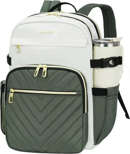 Miniatura 21 de VANKEAN Mochila para laptop de 17.3 pulgadas para mujer, bolsa de trabajo para laptop a la moda con puerto USB, mochilas impermeables, elegantes