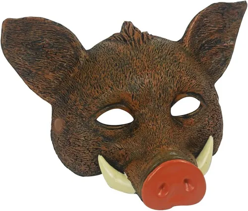 Miniatura 11 de 1 máscara de cerdo de jabalí de terror de Halloween para Halloween, Navidad, mascarada, carnaval, disfraces, fiesta, accesorios Negro
