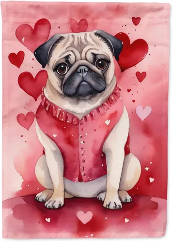 Miniatura 215 de Caroline's Treasures DAC5292CHF - Bandera de Border Collie My Valentine House para porche, grande, con manga para porche, para colgar en la pared