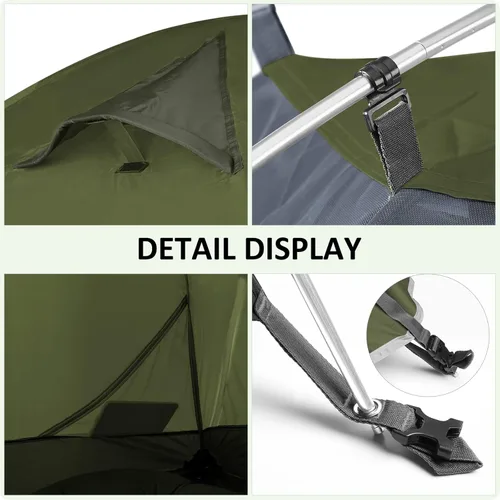 Miniatura 5 de Bessport Tienda de campaña para 1/2 persona, impermeable, dos puertas, tienda de mochilero, fácil instalación, ligera, para exteriores, senderismo