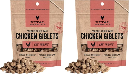 Miniatura 12 de Vital Essentials Menudencias de Pollo Golosinas para Gatos, 1 onza Crudo Liofilizado Proteína Única Sin Granos, Sin Gluten, Sin Relleno