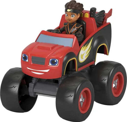Miniatura 5 de Fisher-Price Blaze and the Monster Machines - Juego de figuras y camión de juguete, Ninja Blaze y AJ, juego de carreras preescolares a partir de 3