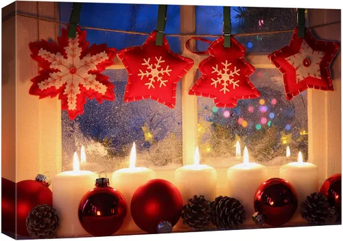Miniatura 13 de wall26 Lienzo Impreso Arte de Pared Papá Noel Árbol de Navidad Chimenea Celebraciones y Fiestas Ilustración Decorativa Arte Moderno Escénico
