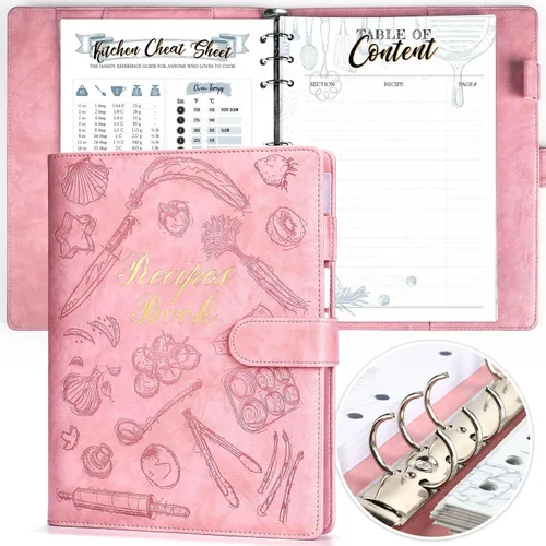 Miniatura 12 de molekaus Libro de Recetas, Libro de Recetas en Blanco para Escribir tus Propias Recetas, Cuaderno de Recetas para Cocina Familiar, Tapa Dura Verde