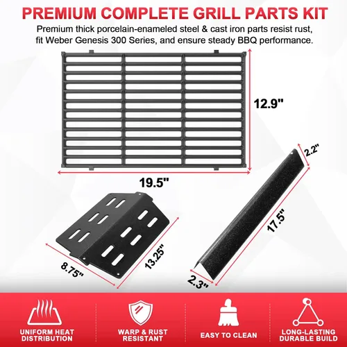 Miniatura 3 de Kit de Piezas de Parrilla para Weber Genesis 300 310 330 Piezas de Parrilla para Weber Genesis E330 E310 S310 S330 EP330 EP310 S320 E320 Piezas